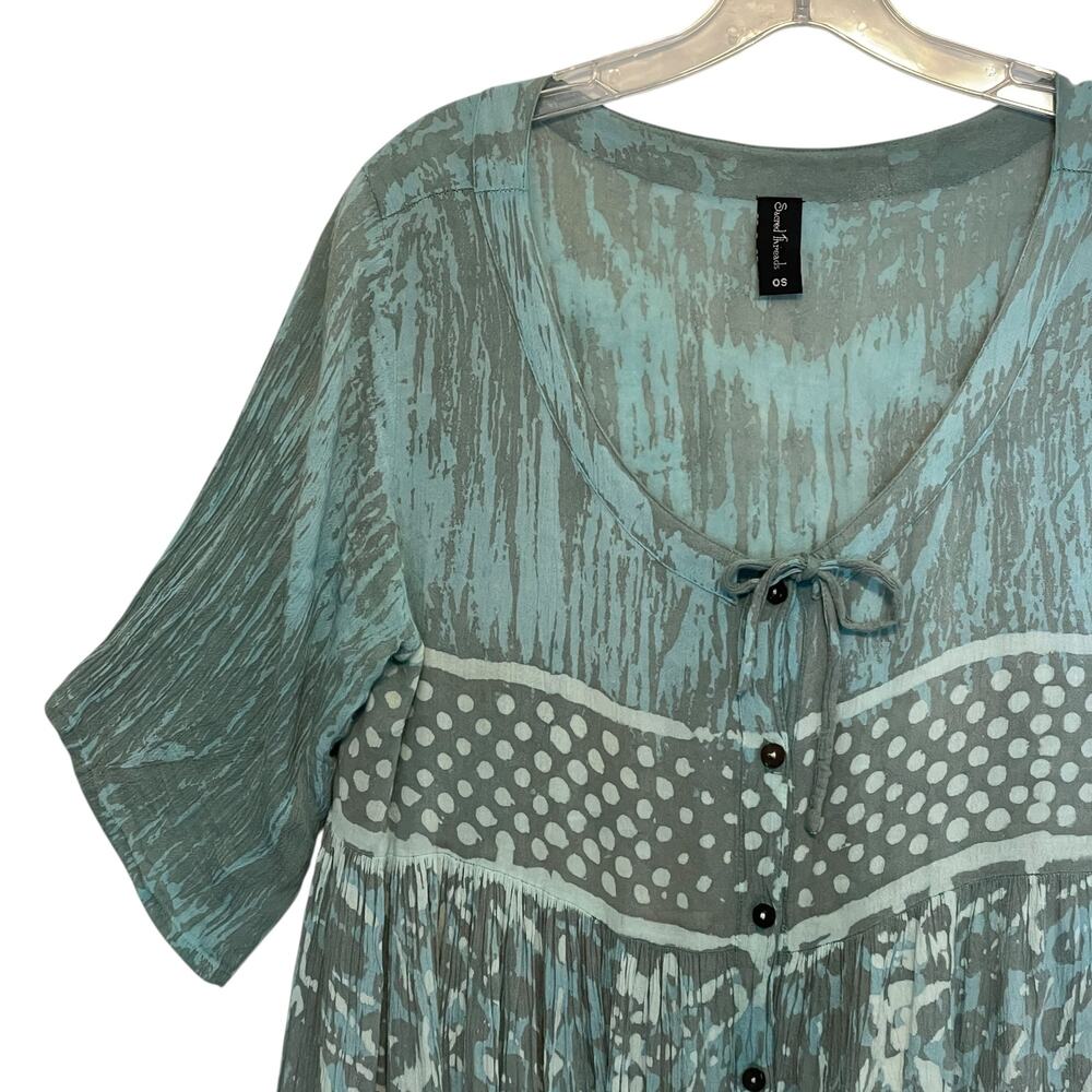 Sacred Threads Boho Swing Tunic Womens One Size B… - image 2
